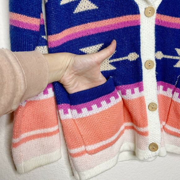 Ellison Wood Button Boho Pocketed Cardigan - Picture 4 of 6